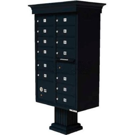 FLORENCE MFG CO Vital Cluster Box Unit w/Vogue Classic Accessories, 13 Unit & 1 Parcel Locker, Black 1570-13VBK